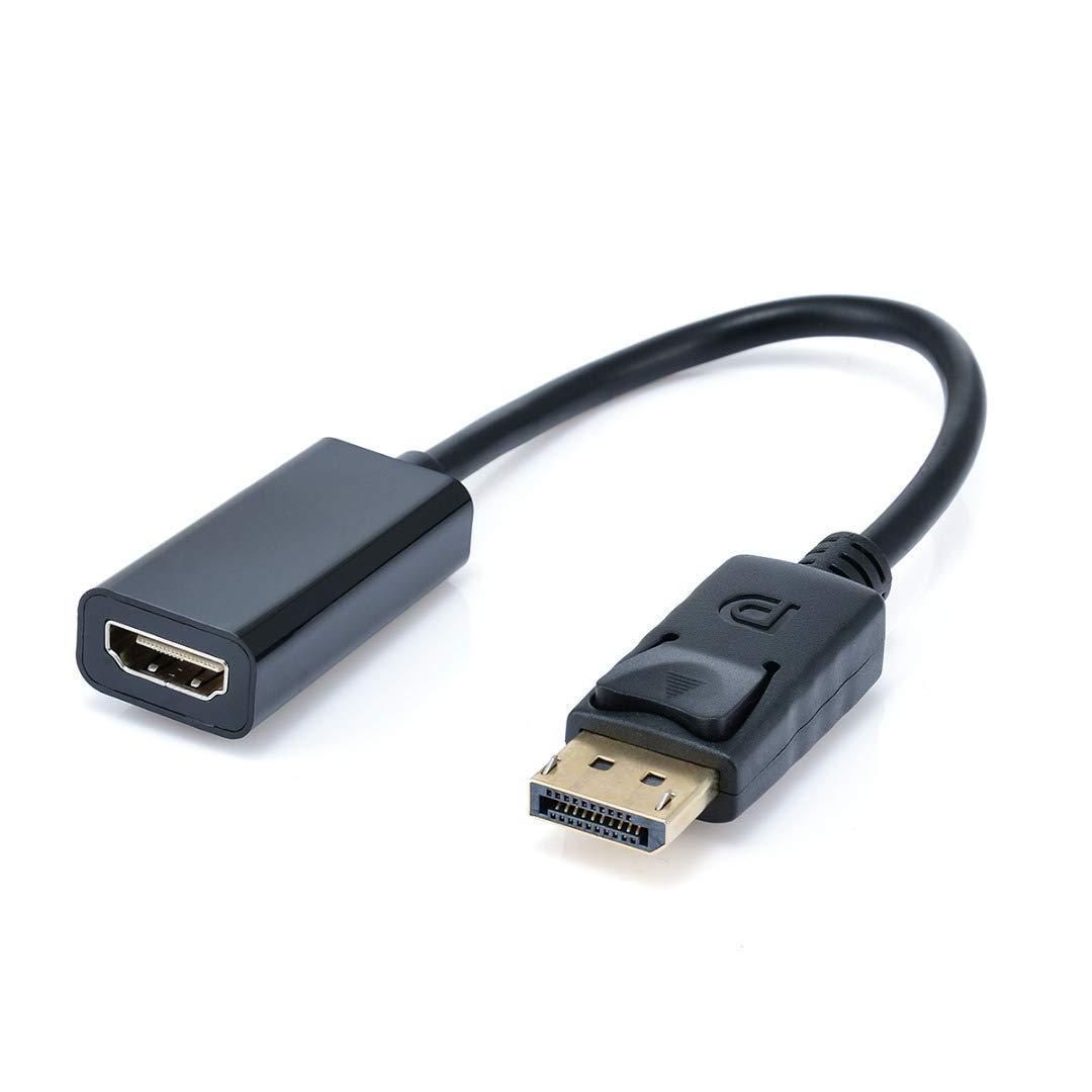 DisplayPort Male (DP) To 4K HDMI Female Adapter 1080 @ 60Hz Converter for PC/Laptop/Projector/HDTV (Black/White)