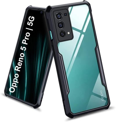 PLUGTECH Slim Shockproof Case | Matte Black Soft | Drop Protection | Precise Cutouts | Premium Mobile Cover for Oppo Reno 5 Pro