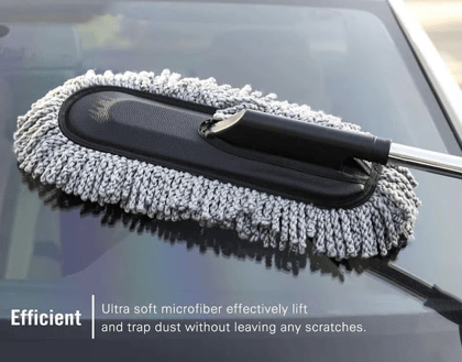 Long Handle Car wash mop duster car brush car duster car mop dust sweeping telescopic handle soft bristle wax brush.