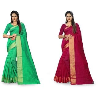 SVB Multicolour Art  Silk Saree With Blouse Piece