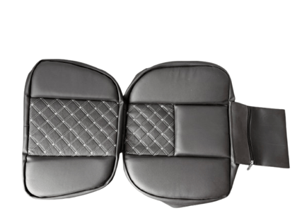 Malhotra ModifierPremium Quilted Tractor Seat Cover, Black Leather with Diamond Pattern Stitching, Large Size for Agricultural Equipment