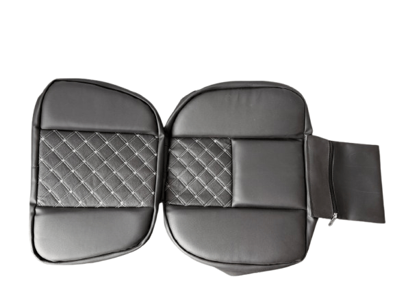 Malhotra ModifierPremium Quilted Tractor Seat Cover, Black Leather with Diamond Pattern Stitching, Large Size for Agricultural Equipment