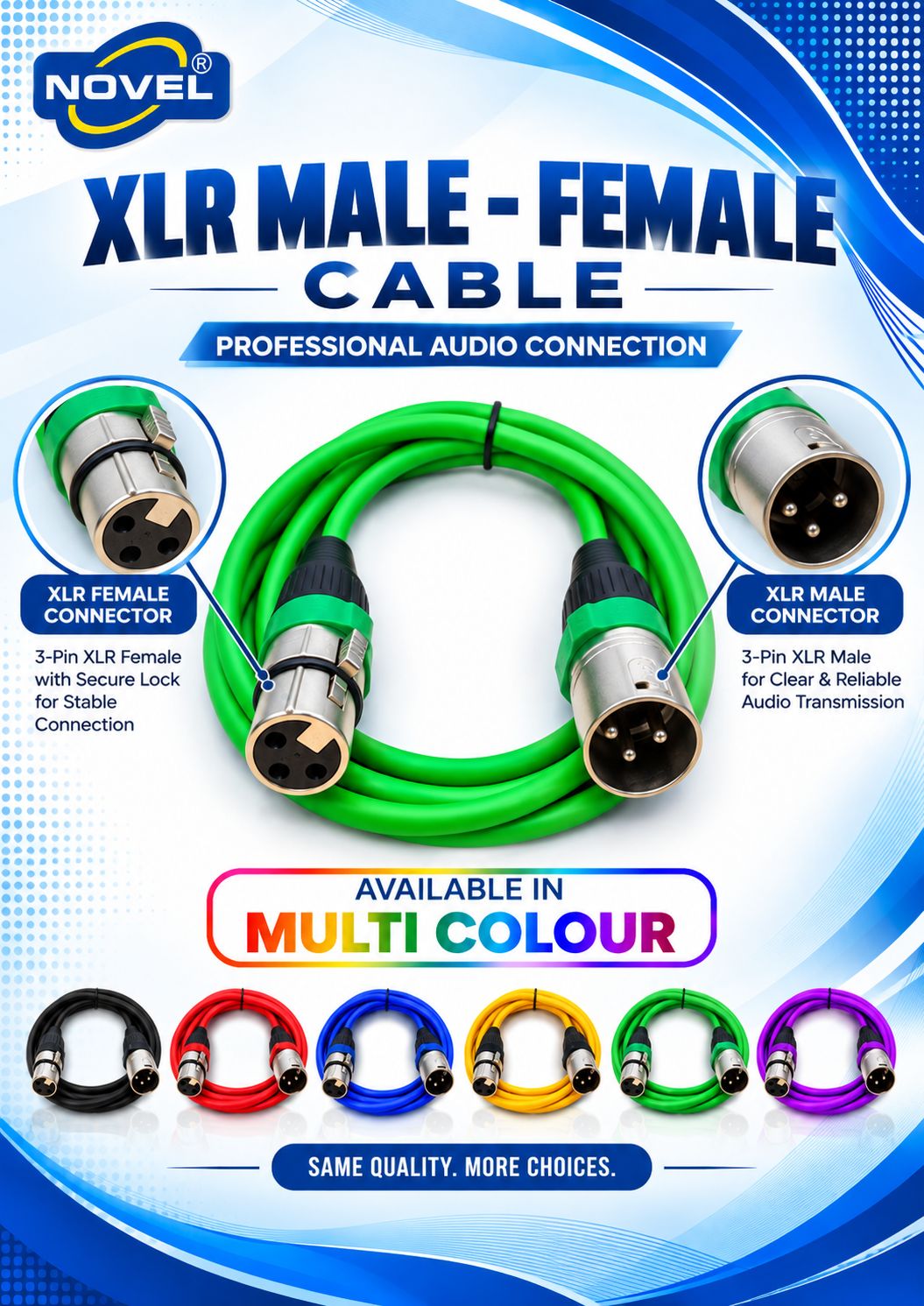 NOVEL XLR MALE - XLR FEMALE CABLE 5 YARD