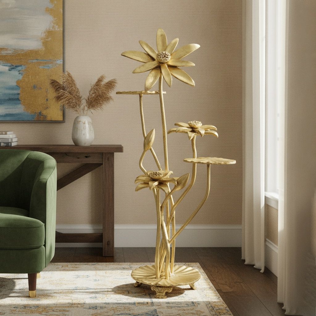 Brass Decorative Flower Showpiece, Height : 32 Inch (BSMAS1938 C)
