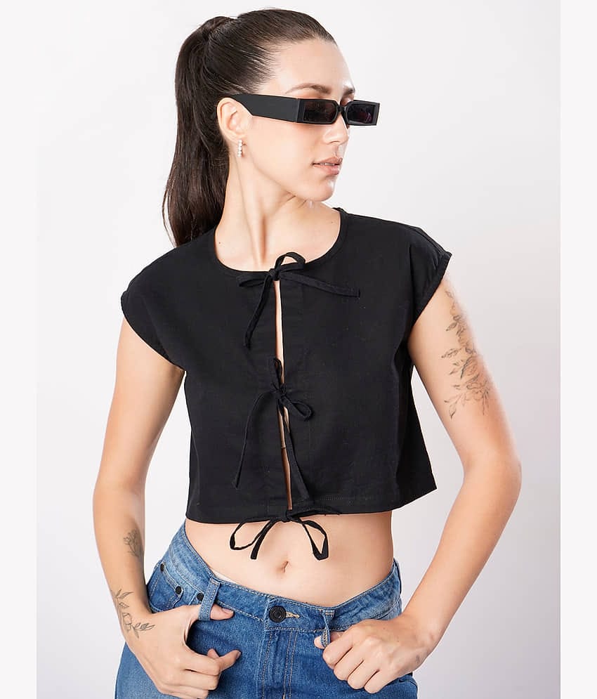 Bene Kleed Women's Cotton Regular Top ( Black )