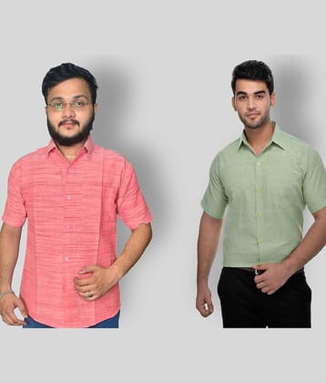 DESHBANDHU DBK 100% Cotton Regular Fit Half Sleeves Men's Formal Shirt - Multicolor ( Pack of 2 )