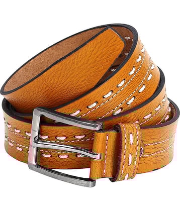 Leather World - Tan Faux Leather Men's Formal Belt ( Pack of 1 )