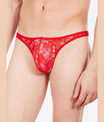 La Intimo Pack of 1 Nylon Thongs For Men's ( Red )