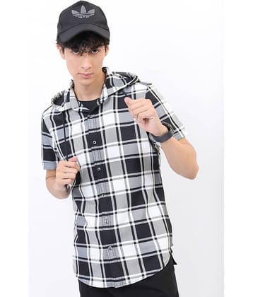 Ketch Cotton Blend Regular Fit Checks Half Sleeves Men's Casual Shirt - White ( Pack of 1 )