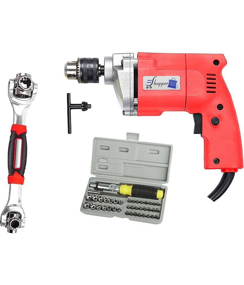 Shopper52 - Drill Machine Combo 450W 10mm Corded Drill Kit