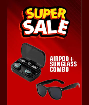 Neo M10 EARBUDS Bluetooth True Wireless (TWS) On Ear 4 Hours Playback With  Trendy Sunglasses