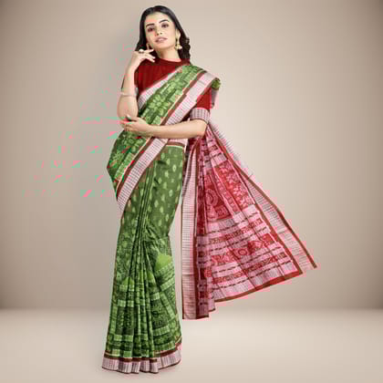 Intricate Floral Motif Sambalpuri Silk Saree