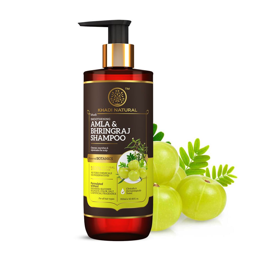 Khadi Natural Amla & Bhringraj Hair Cleanser - SLS, Parabens, Color, Salt & Artificial Fragrance Free - 310ml