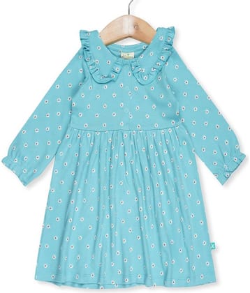Juscubs Pack of 1 Baby Girls Cotton Dress ( Blue )