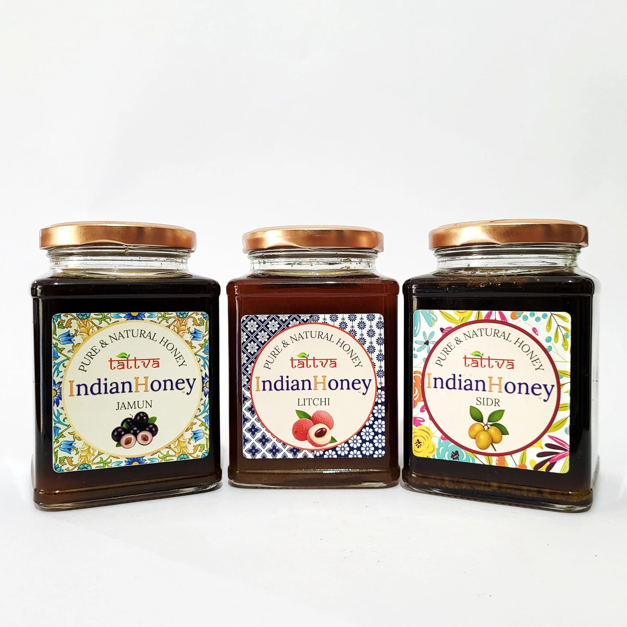 IndianHoney Jamun, litchi, & sidr Honey collection (pack of 3)500 * 3 GM Triple Combo Pack (500 * 3)