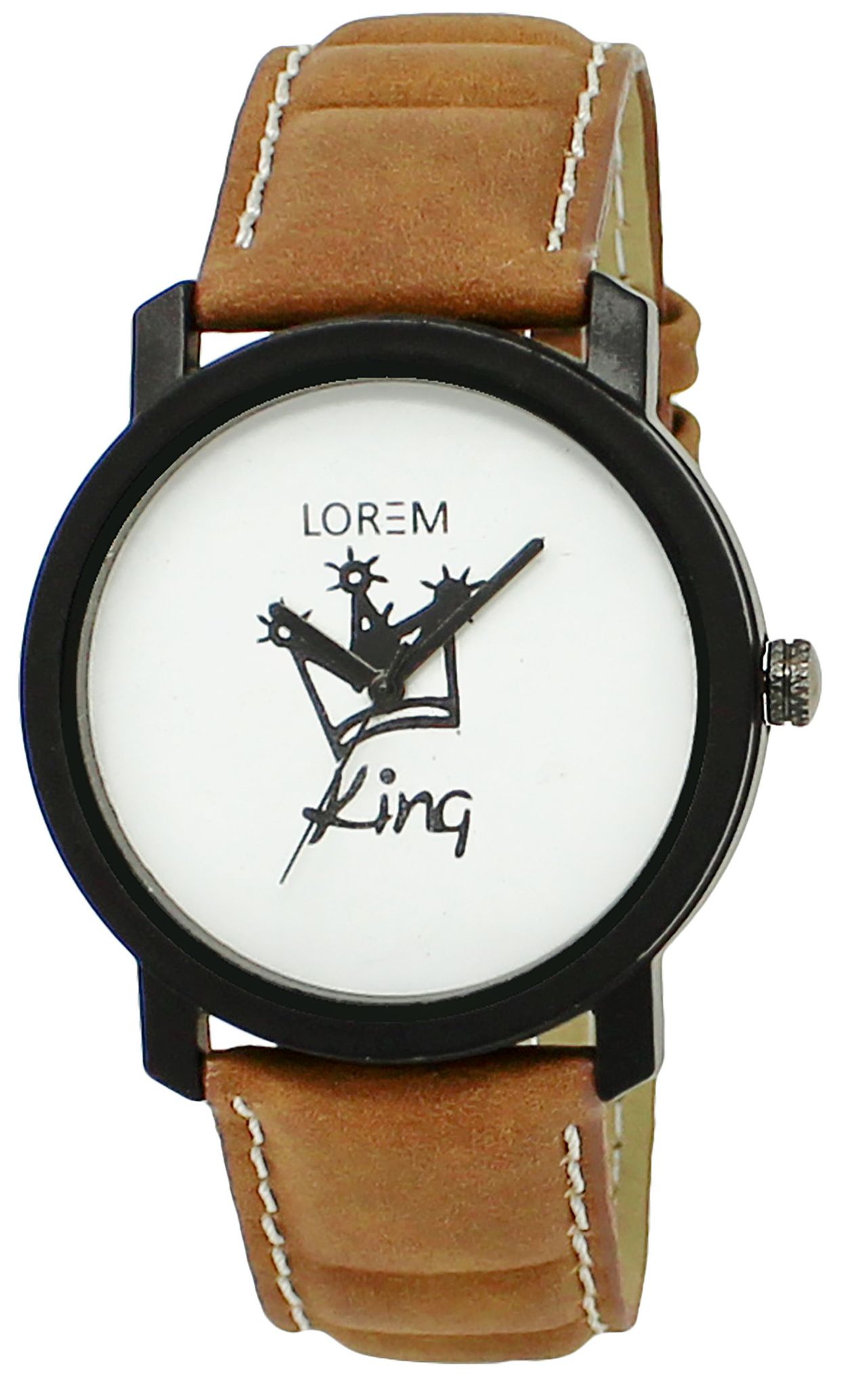 LOREM White & Black King Analog Watch for Men LR18-UF