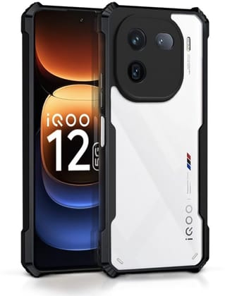 PLUGTECH Slim Shockproof Case | Matte Black Soft | Drop Protection | Precise Cutouts | Premium Mobile Cover for iQOO 12 5G