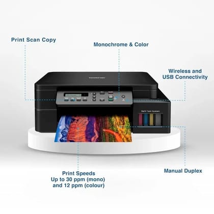 Brother DCP-T520W All-in One Ink Tank Refill System Printer with Built-in-Wirele