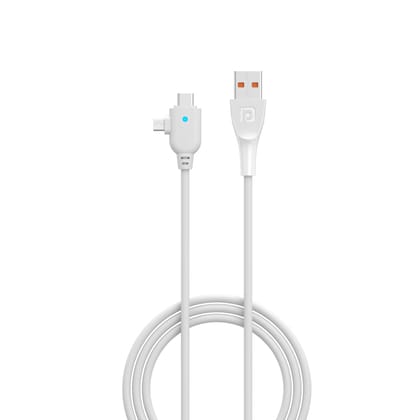 Portronics Konnect Spydr 2 Multi-Functional Charging Cable (Type C + Micro USB) 3.0 A Output, PVC Material