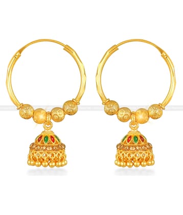 Vighnaharta - Golden Jhumki Earrings ( Pack of 1 )