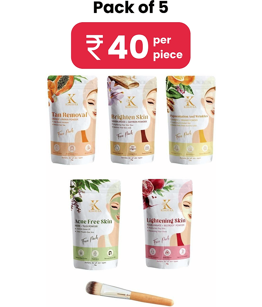 Kimayra Pure &Natural Face Pack & Skin Care Powder Combo For Acne, Pimples, Brightening