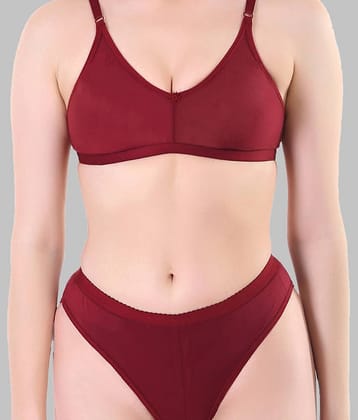 TCG Cotton Lycra Women's Bra & Panty Set ( Maroon ) WL014