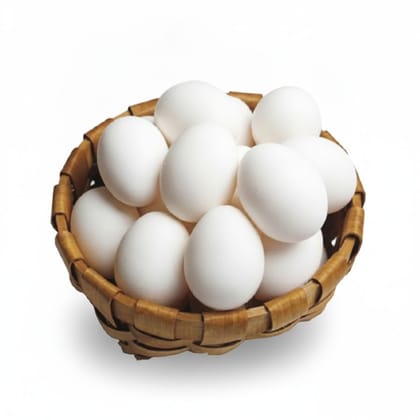 Fresh White Eggs - 2 kg - One basket of 30 white eggs