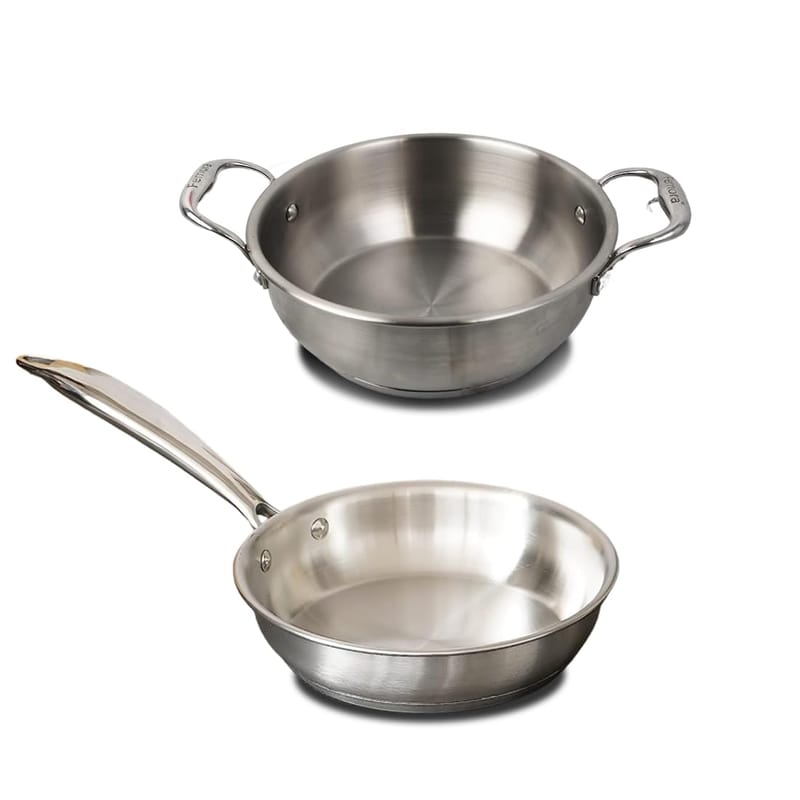 Femora Bottom Triply Stainless Steel 2 Pc Cookware Set, 24 cm Indian ...