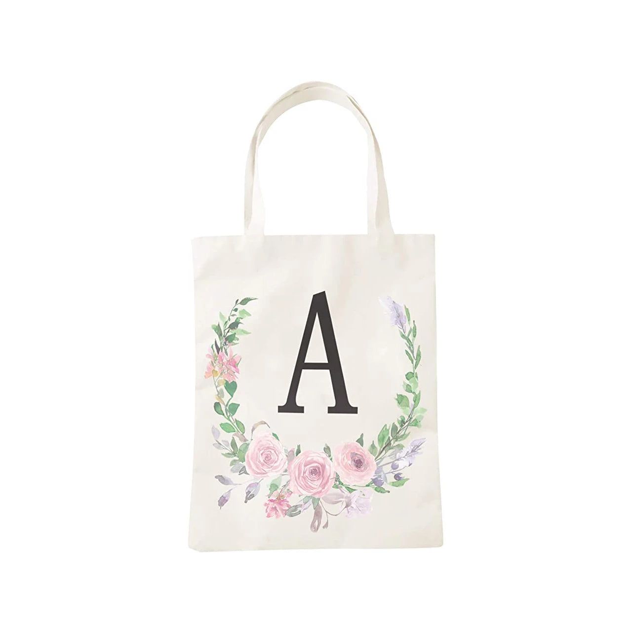 Plain large A-Z letters Print sublimation cotton canvas Shopping bags Blank Tote Bags For Women Ladies