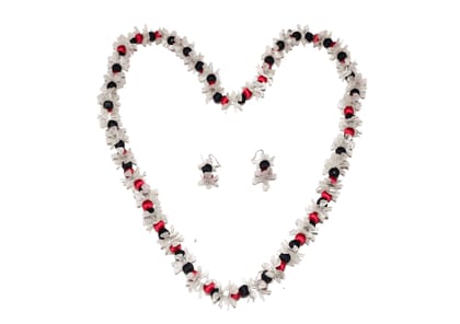 Multicolor long necklace earring set