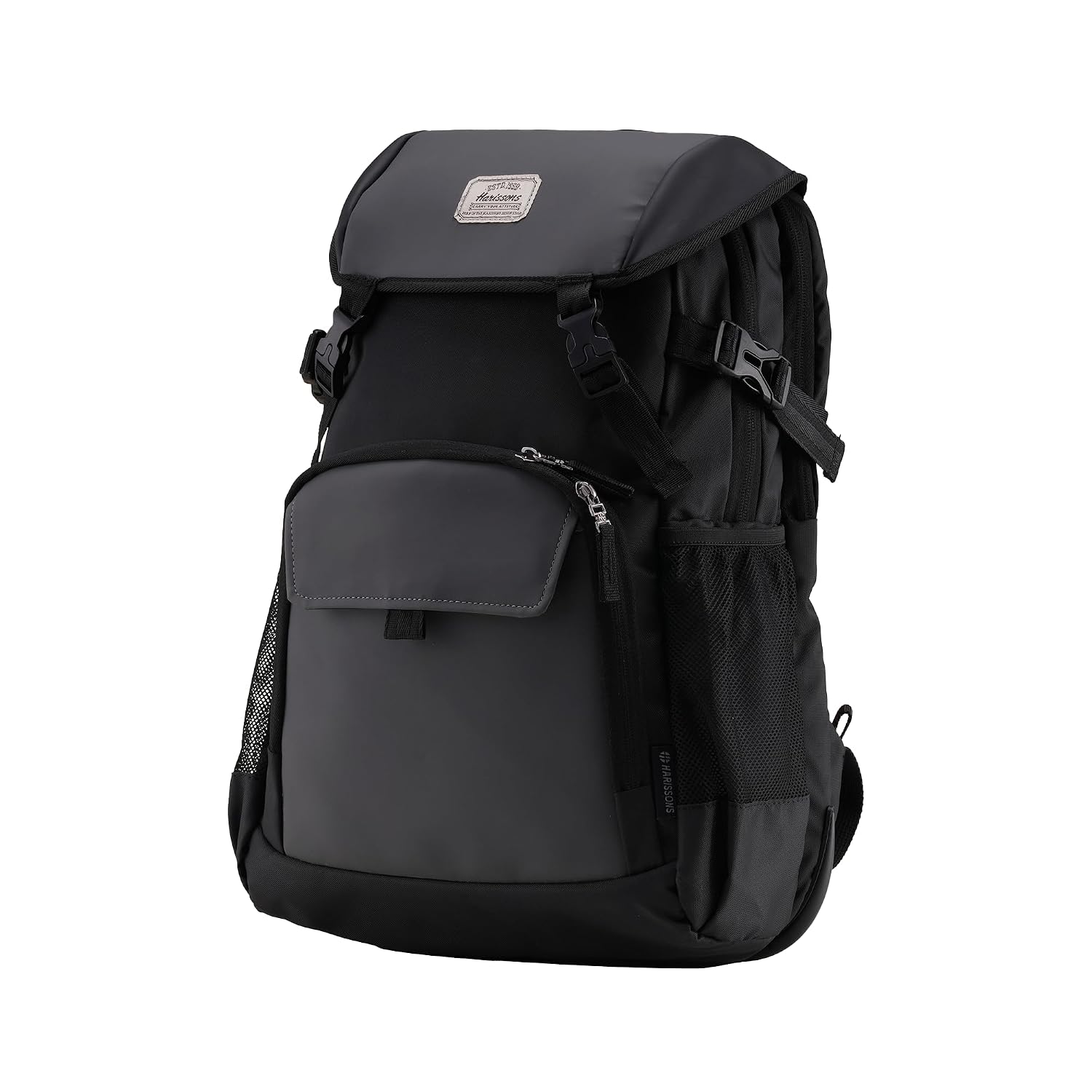 HARISSONS RHINO Laptop Backpack | 30L | Fits 15.6” Laptop | 420D PU-Coated Polyester & Vegan Leather | Office, Commute & Travel | Laptop Protection, Trolley Sleeve, Organizer