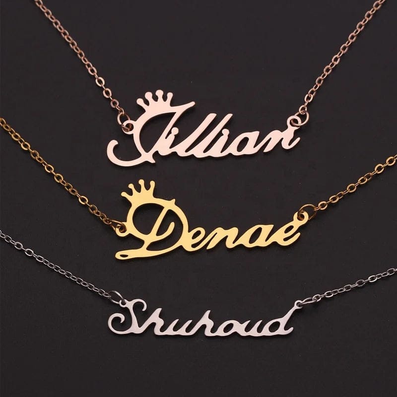 18k Gold Plated Name Necklace Personalized Custom Stainless steel Initial Name Letter Choker for Men Women Jewelry Necklaces