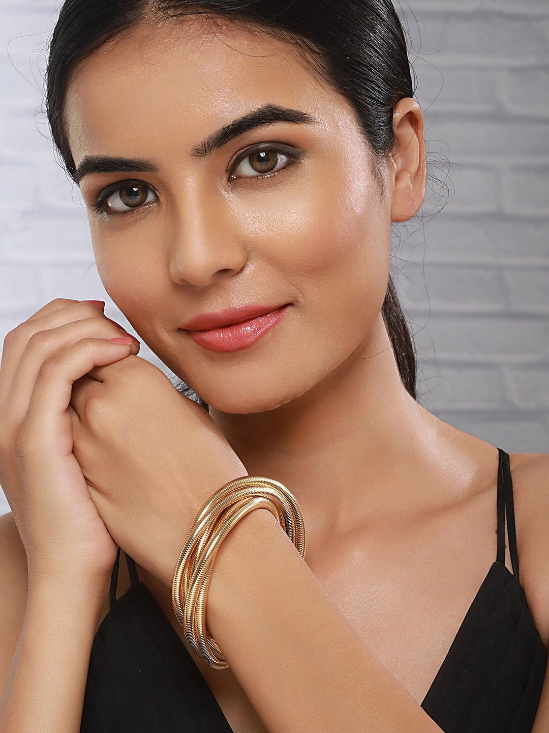 Anti-Tarnish 18k Gold plated Wrapped Snake Bangle Bracelet