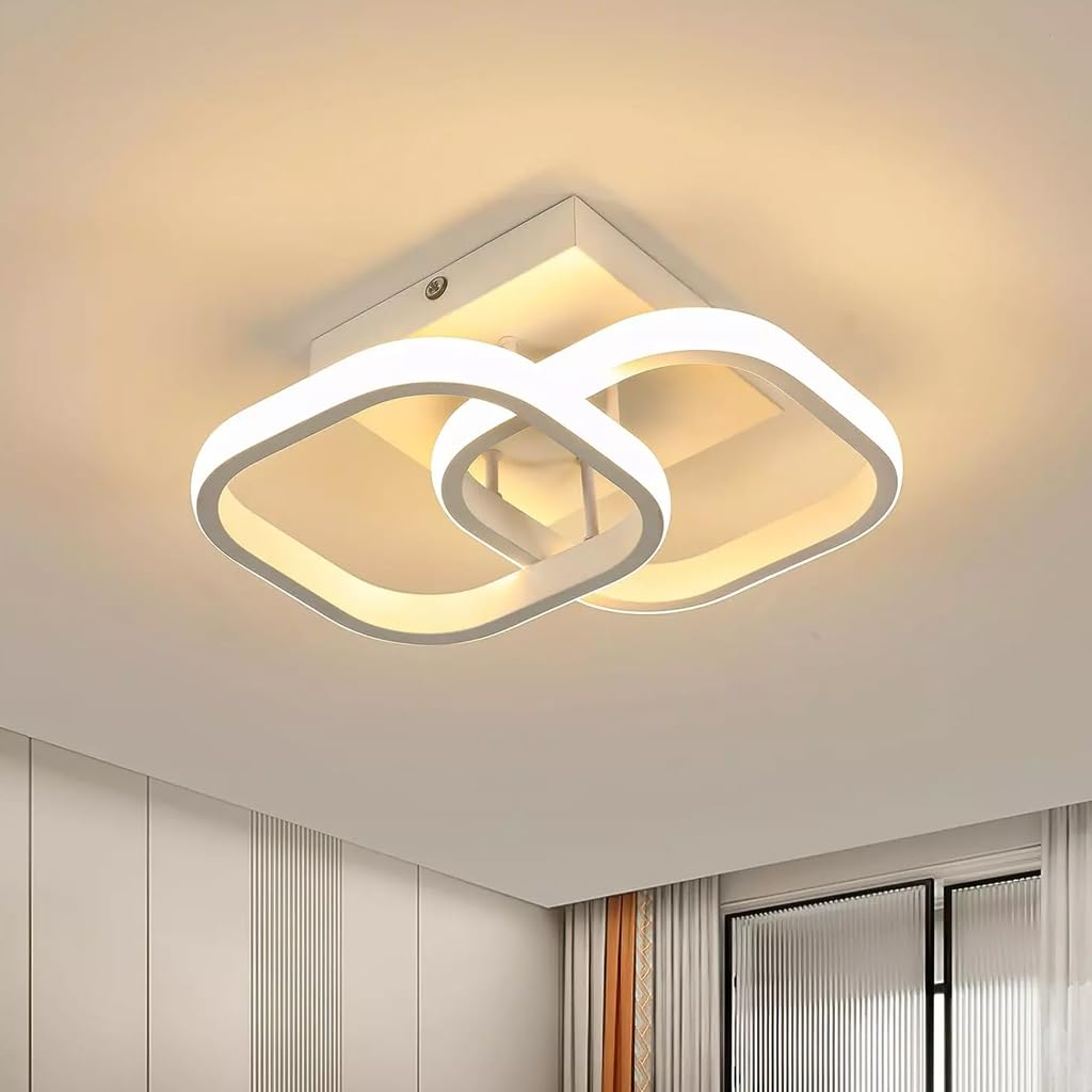 SPARKWORLD 22W Modern Ceiling Light LED Acrylic Minimalism Square LED Ceiling Lamps for Hallway Office Bedroom Kitchen Living Room Ceiling Lights | Colour: Warm White