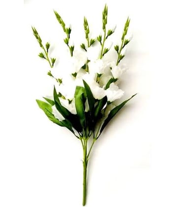 Green plant indoor Bougainvellia White Artificial Flowers Bunch - Pack of 1