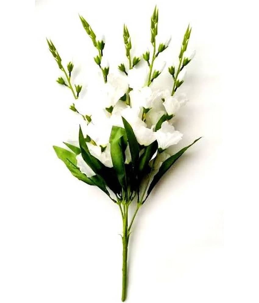 Green plant indoor Bougainvellia White Artificial Flowers Bunch - Pack of 1