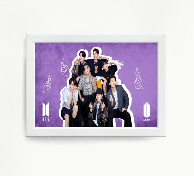 NOKKES Bts Army Bangtan Boy V suga J-Hope Jungkook Jin Jimin Rm 5X7 Inch Size Photo Frame Photo Home Office_EQW211