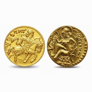 The Guptas  Gold Dinar (Horseman Type) Reproduction/Educational Card Edition