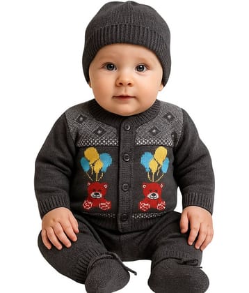Paryag Pack of 1 Unisex for Baby Woollen Sweater ( Black )