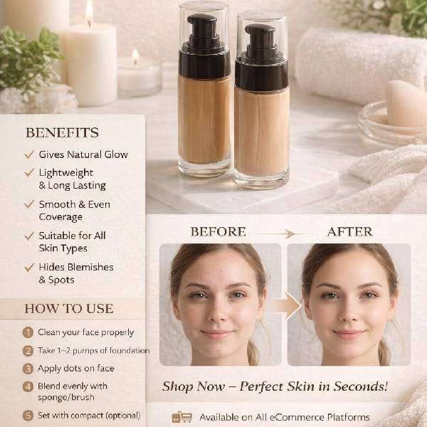 Organic Pink Light Foundation for Everyday Use