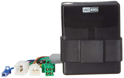 Uno Minda Cd-2003 Cdi - Black Case, 4 & 2 Pin White Wire Coupler, 1 Pin Black & 4 Pin Green - All Wire Wire Coupler For Tvs-Scooty Pep+