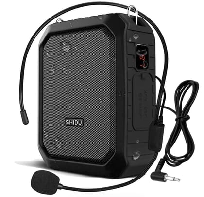 (Refurbished) Shidu M800 - Wired Portable Voice Amplifier with Bluetooth Speaker (Black)