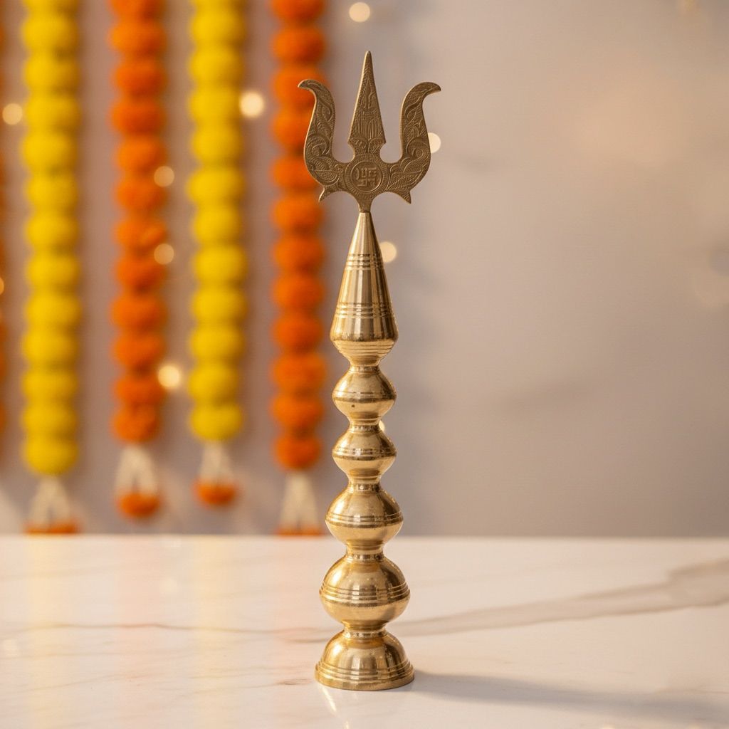 Brass Kalash Pooja Pot | Hindu Ritual Vessel, Height : 36 Inch (ZMAS325 B)
