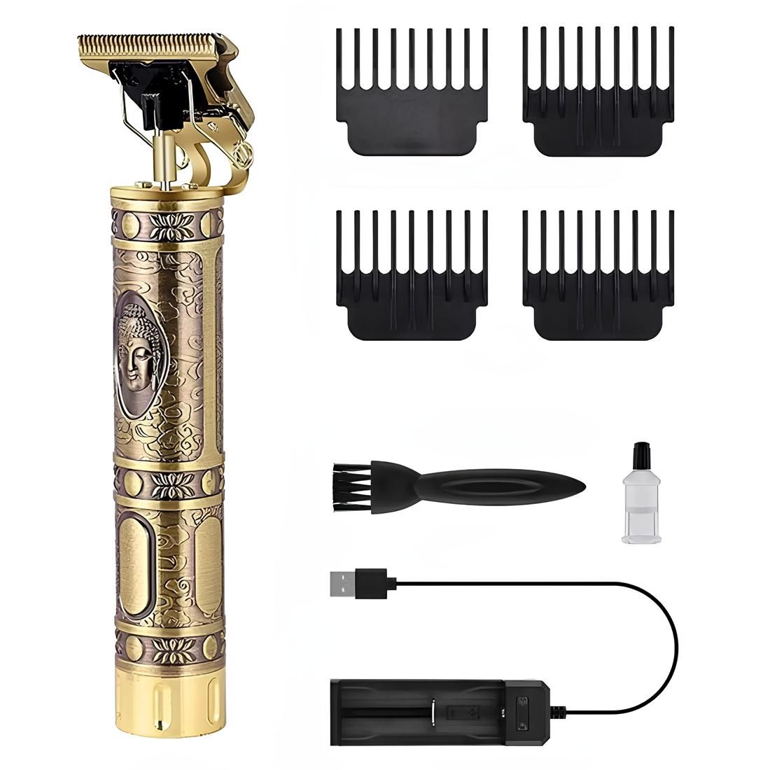 Hair Trimmer for Men Buddha Style – Professional Hair Clipper & Shaver | Adjustable Blade Precision Trimmer | Retro Oil Head Close Cut Machine for Beard, Hair, and Body Grooming | Durable & Comfortable Design