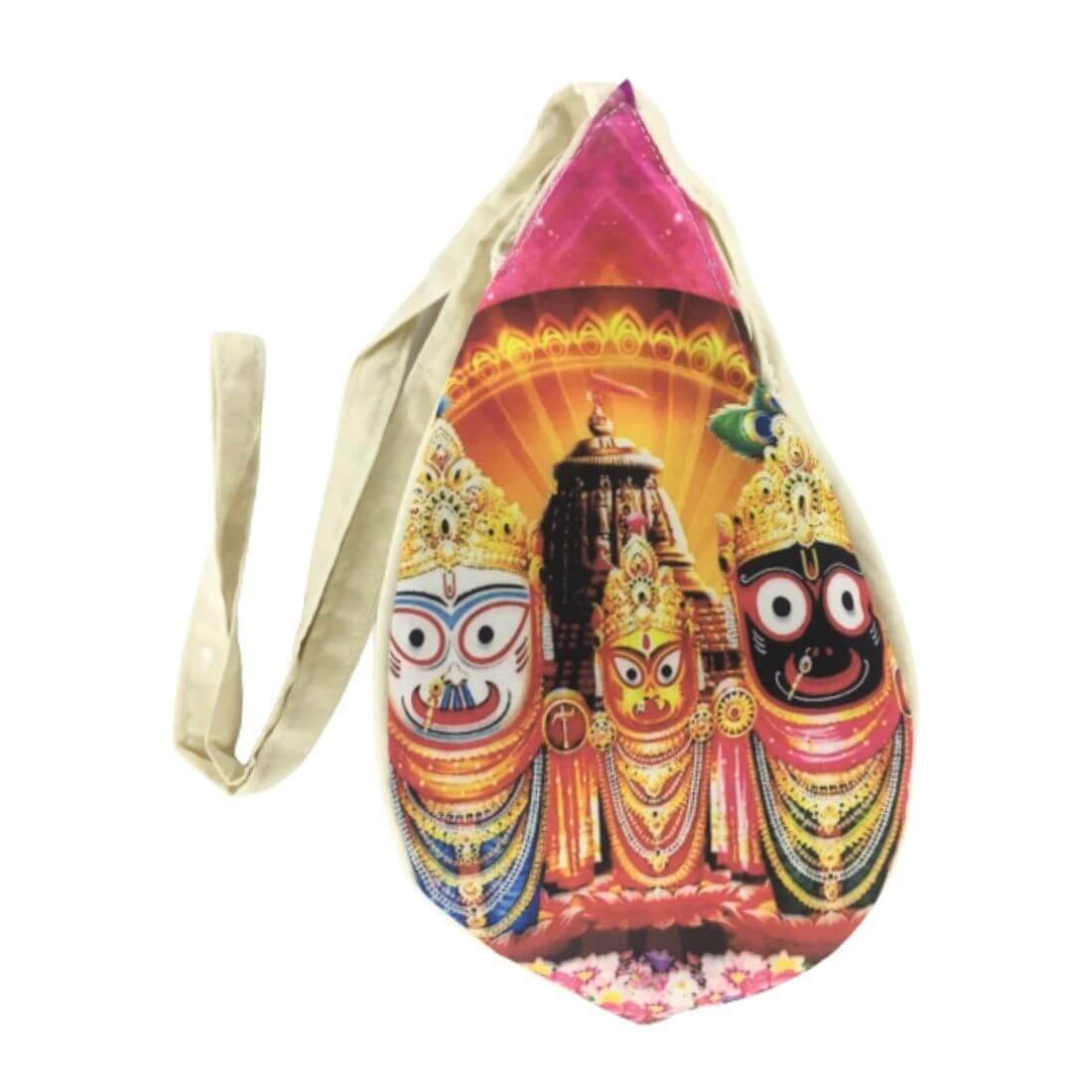 MAYAPURI Lord Jagannath Printed Chanting Bag/Japa Mala Bag with Zip Pocket (Pack of 1)