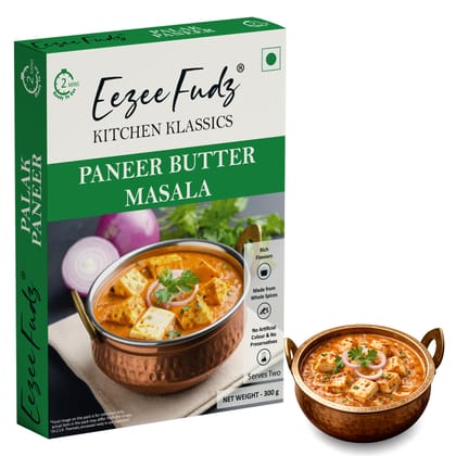 Eezee Fudz Kitchen Klassics Paneer Butter Masala | Ready to Eat Indian Cottage Cheese Curry | 300g | 2 Minute Heat & Eat