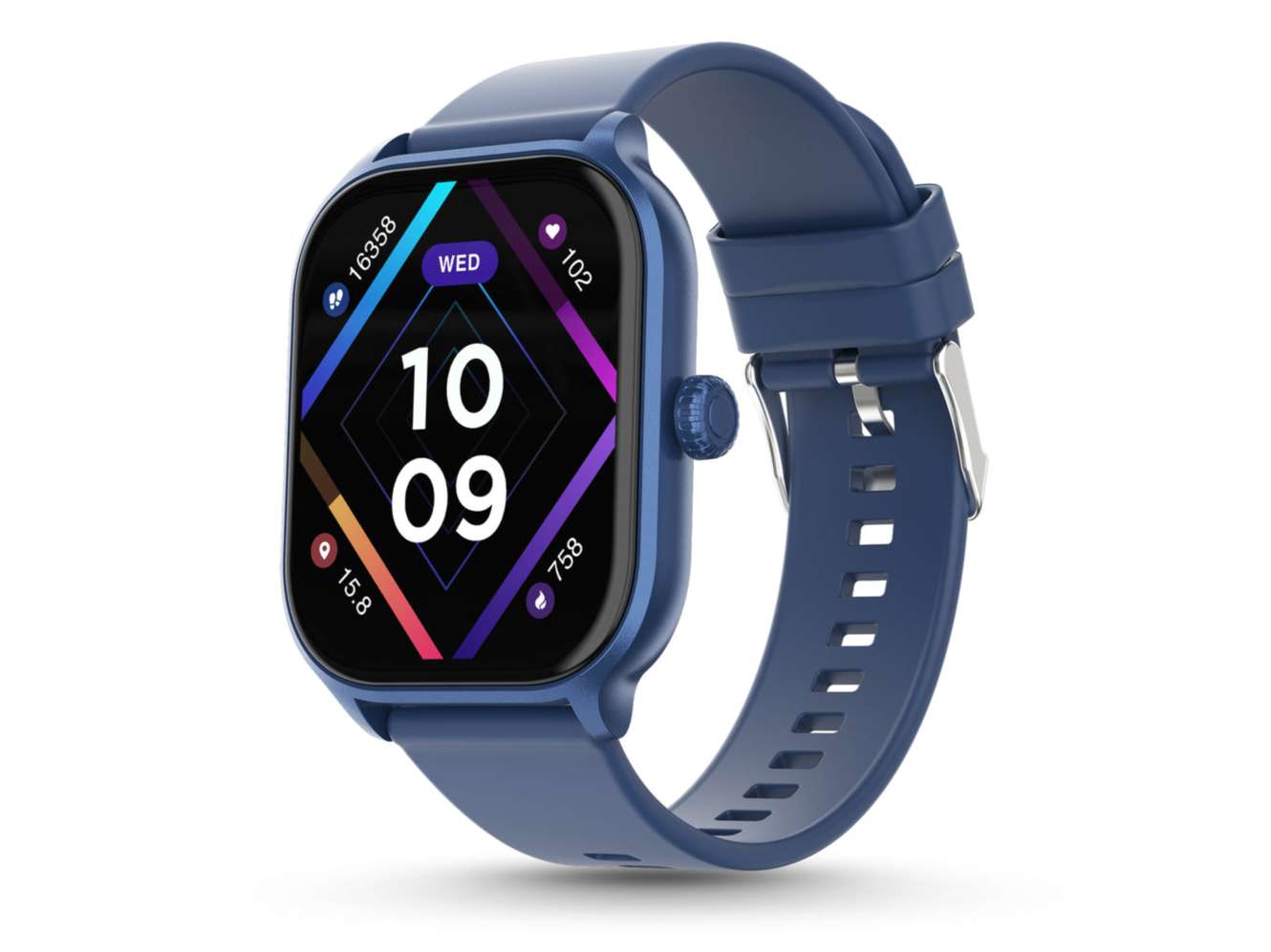Pebble Neo Smart watch 1.99" True HD Display, BT Calling, Heart Rate Monitoring, Rotating Crown, Light Weight Design, Alarm & Notification  - Blue