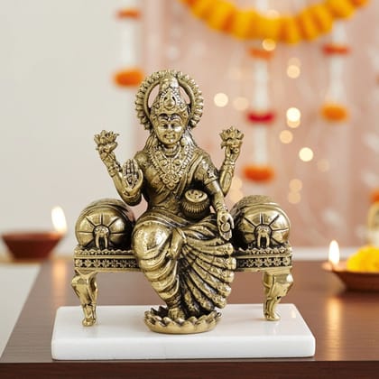 Brass Laxmi Sofa Idol for Living Room & Mandir, Height : 3 Inch (BSMAS1908 L)