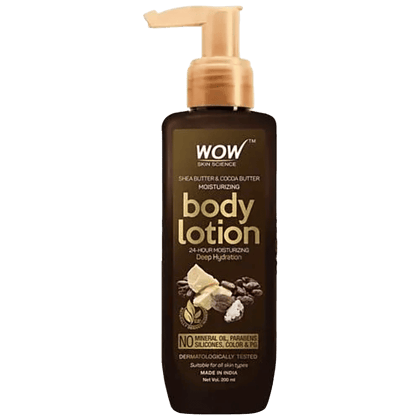 WOW Skin Science Shea Butter & Cocoa Butter Moisturizing Body Lotion 200 ml