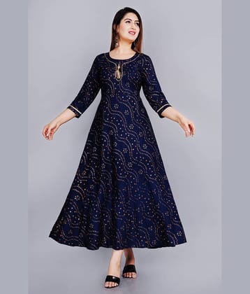 SIPET - Blue Rayon Women's Anarkali Kurti ( Pack of 1 )